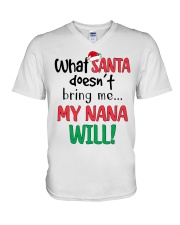 WHAT SANTA DOESN'T BRING ME MY GRANDMA WILL V-Neck T-Shirt tile