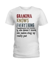 GRANDMA KNOWS EVERYTHING - GIFT FOR GRANDMA Ladies T-Shirt tile