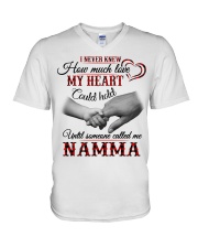 HOW MUCH LOVE MY HEART COULD HOLD - GIFT FOR NAMMA V-Neck T-Shirt tile
