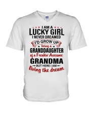 LIVING THE DREAM - LOVELY GIFT FOR GRANDDAUGHTER V-Neck T-Shirt tile
