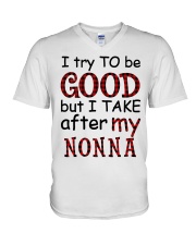 TRY TO BE GOOD - GIFT FOR GRANDKIDS V-Neck T-Shirt tile