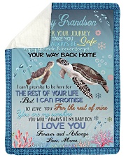 I LOVE YOU - GRANDSON GIFT WITH TURTLE Large Sherpa Fleece Blanket - 60" x 80" thumbnail