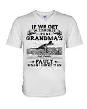 IT'S MY GRANDMA'S FAULT - GIFT FOR GRANDCHILDREN V-Neck T-Shirt tile