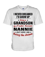 LIVING THE DREAM - BEST GIFT FOR GRANDSON V-Neck T-Shirt tile