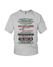I'm A Spoiled Grandson Of A Crazy Great Grandma Youth T-Shirt front