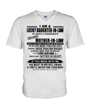 I LOVE HER - LOVELY GIFT FOR DAUGHTER-IN-LAW V-Neck T-Shirt tile