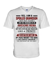 YES I AM A SPOILED GRANDSON V-Neck T-Shirt tile