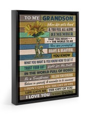 BE A SUNFLOWER - TO GRANDSON FROM GRANDMA Floating Framed Canvas Prints Black tile