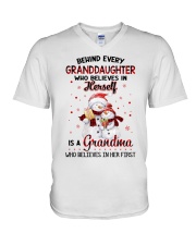 Believes In Herself - Lovely Gift For Granddaughter V-Neck T-Shirt tile