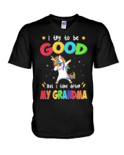 I Try To Be Good - Best Gift For Grandson V-Neck T-Shirt tile