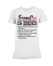 5 THINGS ABOUT MY GRANDMA - GIFT FOR GRANDKIDS Premium Fit Ladies Tee tile
