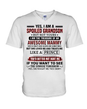 YES I AM A SPOILED GRANDSON V-Neck T-Shirt tile