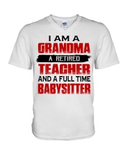 A RETIRED TEACHER - MEANINGFUL GIFT FOR GRANDMA V-Neck T-Shirt tile