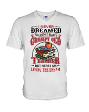 GRUMPY OLD TEACHER V-Neck T-Shirt tile