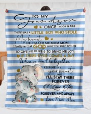 MY HEART - MOM MOM TO GRANDSON Large Sherpa Fleece Blanket - 60" x 80" aos-sherpa-fleece-blanket-60x80-lifestyle-front-23
