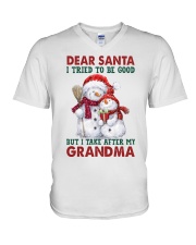 I Take After My Grandma - Best Gift For Grandchild V-Neck T-Shirt tile