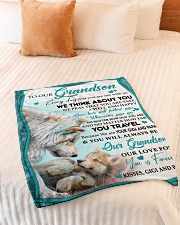 WE THINK ABOUT YOU - BEST GIFT FOR GRANDSON Small Fleece Blanket - 30" x 40" aos-coral-fleece-blanket-30x40-lifestyle-front-01