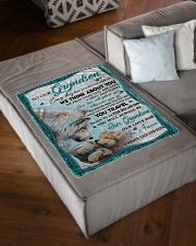 WE THINK ABOUT YOU - BEST GIFT FOR GRANDSON Small Fleece Blanket - 30" x 40" aos-coral-fleece-blanket-30x40-lifestyle-front-03