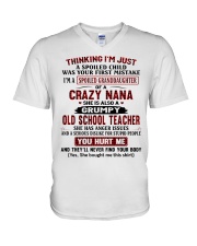I'M A SPOILED GRANDDAUGHTER OF A CRAZY NANA V-Neck T-Shirt tile