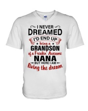 I NEVER DREAMED - PERFECT GIFT FOR GRANDSON V-Neck T-Shirt tile