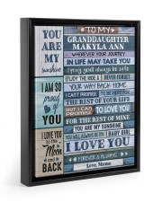 YOU ARE MY SUNSHINE - TO GRANDDAUGHTER FROM MOMO Floating Framed Canvas Prints Black tile