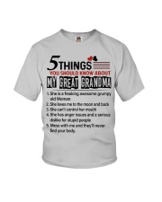 5 THINGS ABOUT GREAT GRANDMA - GIFT FOR GRANDKIDS Youth T-Shirt front