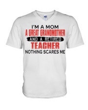 RETIRED TEACHER - FROM A GREAT GRANDMOTHER V-Neck T-Shirt tile