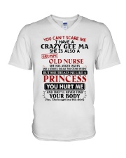 YOU CAN'T SCARE ME - GREAT GIFT FOR GRANDDAUGHTER V-Neck T-Shirt tile