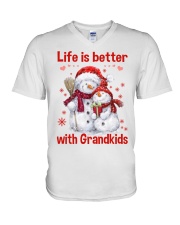 LIFE IS BETTER WITH GRANDKIDS - PERFECT GIFT FOR GRANDMA V-Neck T-Shirt tile