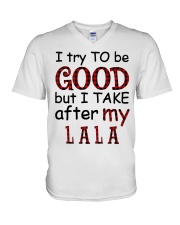 TRY TO BE GOOD - PERFECT GIFT FOR GRANDKIDS V-Neck T-Shirt tile