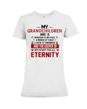 MY GRANDCHILREN ARE A WINDOW TO MY PAST Premium Fit Ladies Tee tile