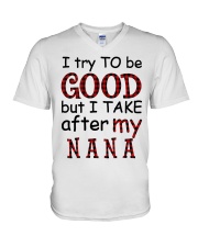 TRY TO BE GOOD - GIFT FOR GRANDKIDS V-Neck T-Shirt tile