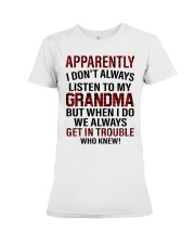 LISTEN TO MY GRANDMA - GIFT FOR GRANDCHILDREN Premium Fit Ladies Tee tile