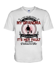 I Try To Be Good - Amazing Gift For Granddaughter V-Neck T-Shirt tile