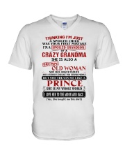 SHE IS MY WHOLE WORLD - BEST GIFT FOR GRANDSON V-Neck T-Shirt tile