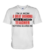 AND A RETIRED - PERFECT GIFT FOR TEACHER V-Neck T-Shirt tile
