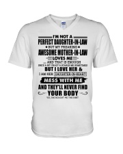 MESS WITH ME - GREAT GIFT FOR DAUGHTER-IN-LAW V-Neck T-Shirt tile