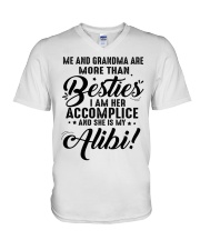 She Is My Alibi - Special Gift For Granddaughter V-Neck T-Shirt tile