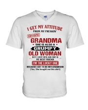 SHE IS MY BEST FRIEND - BEST GIFT FOR GRANDSON V-Neck T-Shirt tile