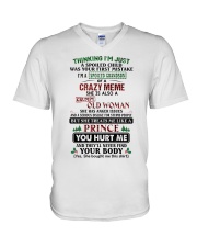 I'm A Spoiled Grandson Of A Crazy Meme V-Neck T-Shirt tile