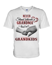 Grandma And Grandkids - Best Gift For Grandma V-Neck T-Shirt tile