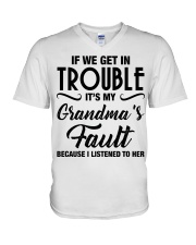 I LISTENED TO HER - LOVELY GIFT FOR GRANDSON V-Neck T-Shirt tile