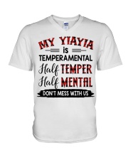 MY YIAYIA IS TEMPERAMENTAL - LOVELY GIFT FOR GRANDCHILD V-Neck T-Shirt tile