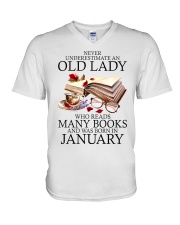 Never Underestimate An Old Lady - Perfect Gift For Grandma V-Neck T-Shirt tile