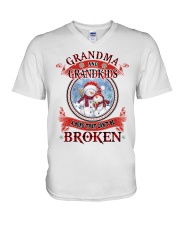 Grandma And Grandkids A Bond That Can't Me Broken V-Neck T-Shirt tile