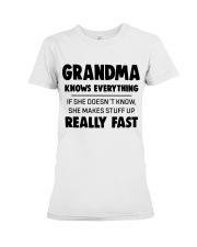 GRANDMA KNOWS EVERYTHING - GIFT GRANDMA Premium Fit Ladies Tee tile