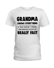 GRANDMA KNOWS EVERYTHING - GIFT GRANDMA Ladies T-Shirt tile