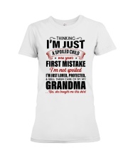 I'M JUST LOVED PROTECTED - GIFT FOR GRANDCHILD Premium Fit Ladies Tee tile