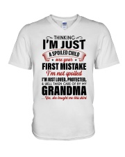 I'M JUST LOVED PROTECTED - GIFT FOR GRANDCHILD V-Neck T-Shirt tile