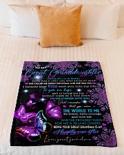 THE WORLD TO ME - TO GREAT GRANDDAUGHTER Small Fleece Blanket - 30" x 40" aos-coral-fleece-blanket-30x40-lifestyle-front-04